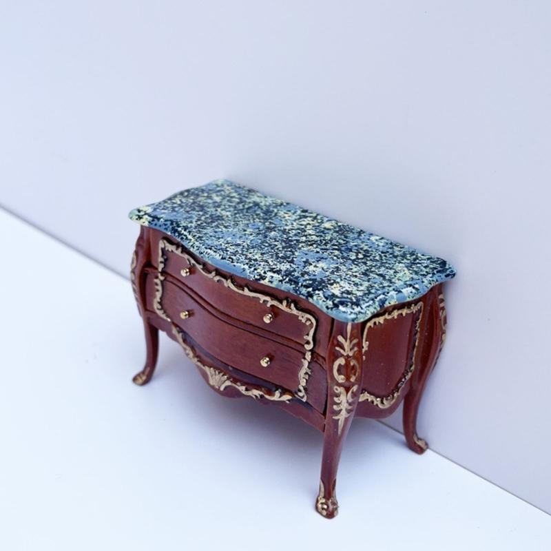 Puppenhäuser Ausstellung Nachttisch Weißes Holz Puppenhäuser Schubladenschrank Nachttisch Goldene Akzente