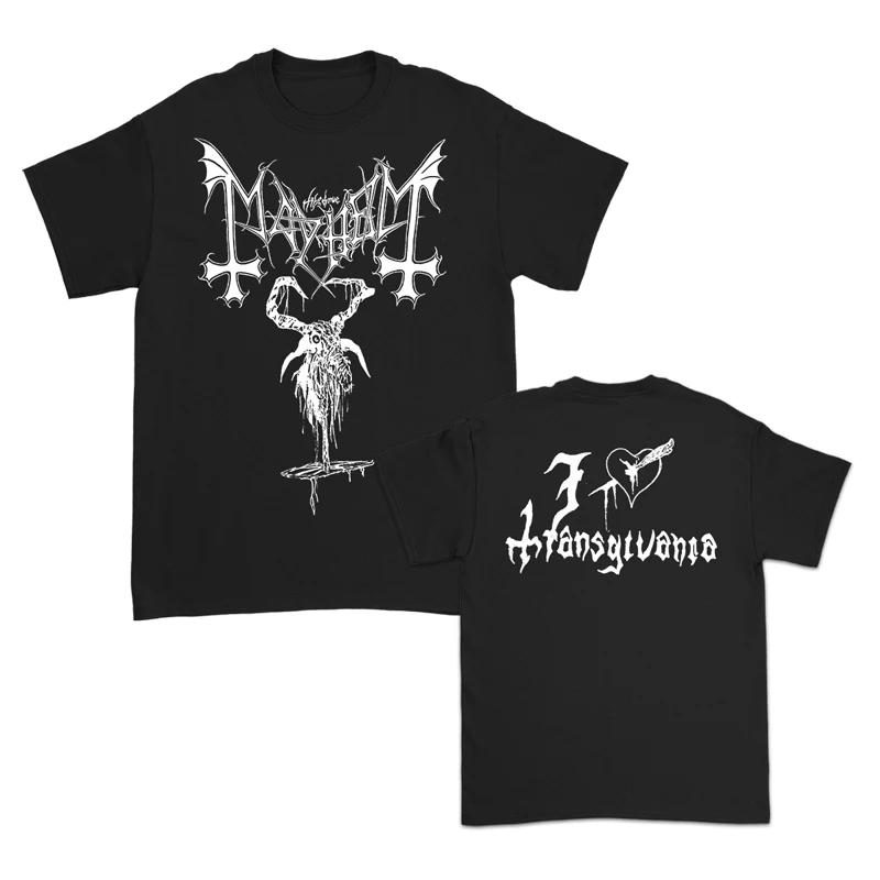 2025 Summer Mayhem Norwegian Band Black Metal Rock Dark Wind Red American Retro Punk Street Men's and Women's Crewneck T-shirts