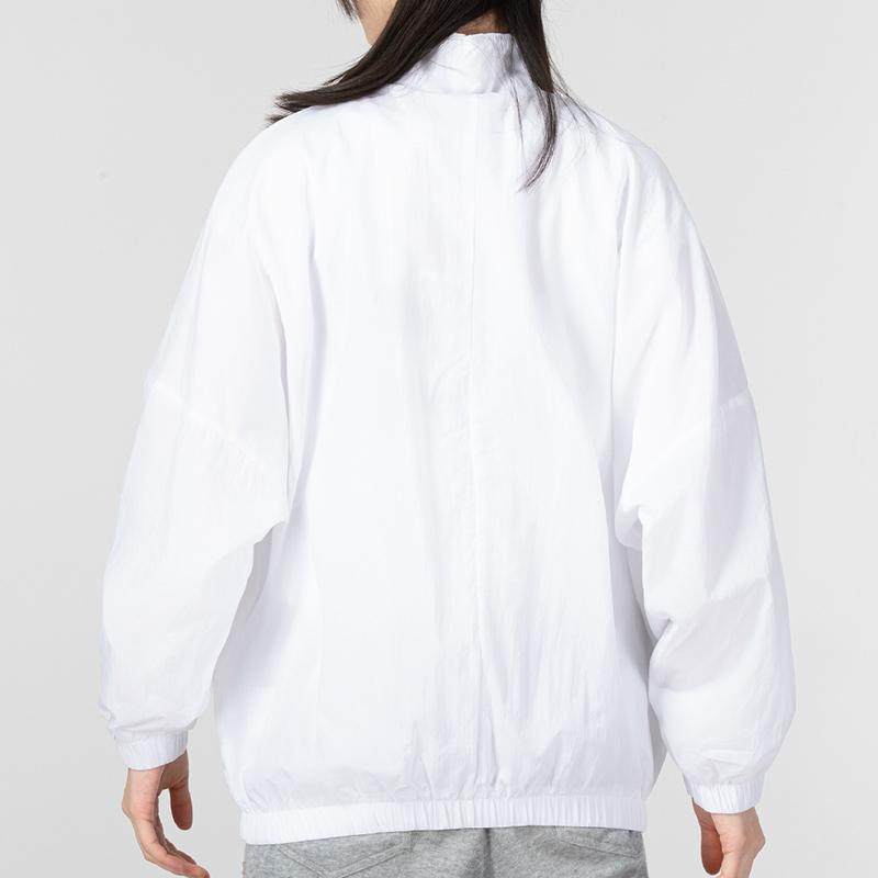 Nike Logo Print Windbreaker Loose Stand Collar Jacket Women Outerwear White DX5865-100