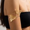 Fashion Gold Color Metal Flower Cuff Bracelet for Women Elegant Butterfly Leaves Adjustable Bangles Female Wedding Party Jewelry
