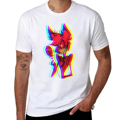 Glitched Alastor T-Shirt Funny T Shirts Cotton Man T Shirt Heavy Cotton Graphic T Shirts for Man T-Shirt