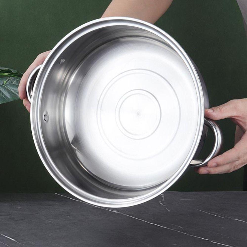 Thickened Steamer Pot Stainless Steel Cooking Pot Durable Noodles Pot  Kitchen Cookware