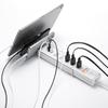 SANWA SUPPLY USB Charging Power Strip with Stand (2-Pin, 5 Outlets, 1.5m, White) TAP-B47UC-15W
