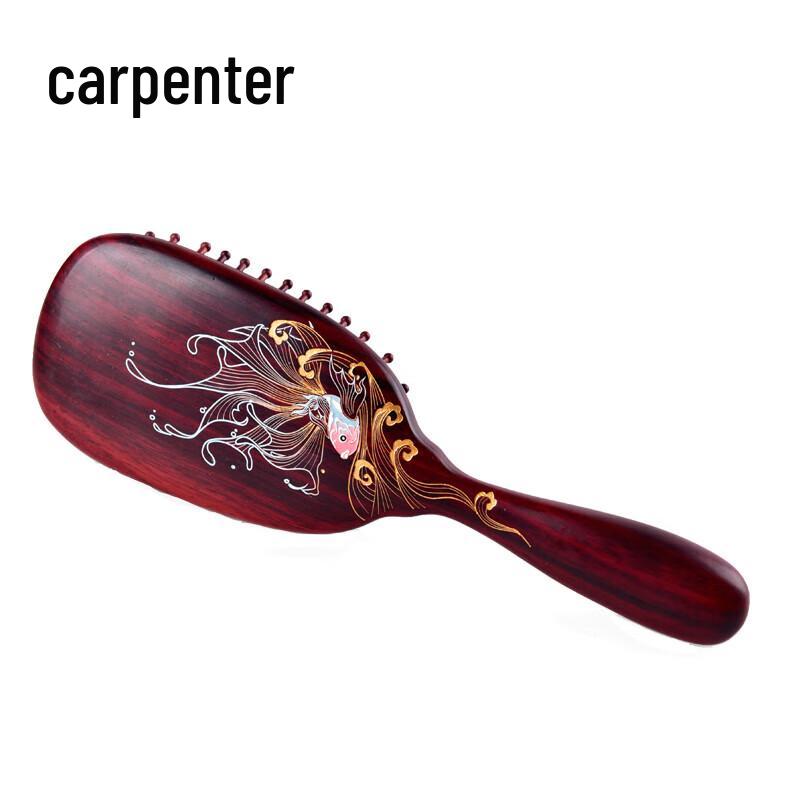 Tan Mujiang Carp Leap Rosewood Comb Gift Set