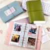 Modernes quadratisches Fotoalbum aus echtem Leder mit transparenten Schutzhüllen 100 Fächer Kapazität Scrapbook