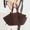 Women Handbag Light Luxury Suede Nubuck Leather Wing Bag Simple Large Capacity French Retro Shoulde rBag Casual Underarm Bag