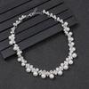 3pcs Women Zircon Necklace Earrings Set Light Luxury Bridal Zircon Versatile Boutique Accessories for Weddings Formal Dresses