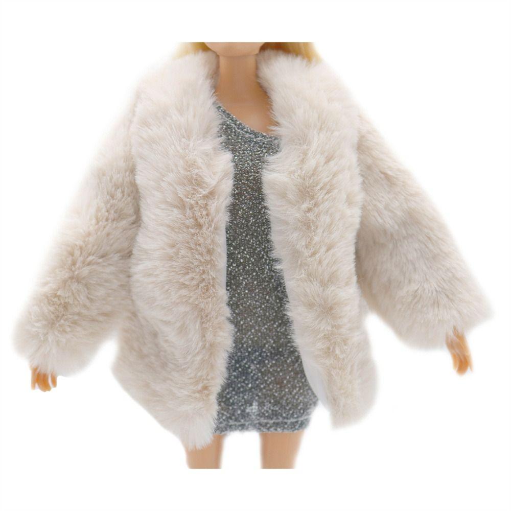 Casual Wear Doll Overcoat Long Coat Doll Plush Coat Dolls Accessories Doll Clothes  Girls Toy