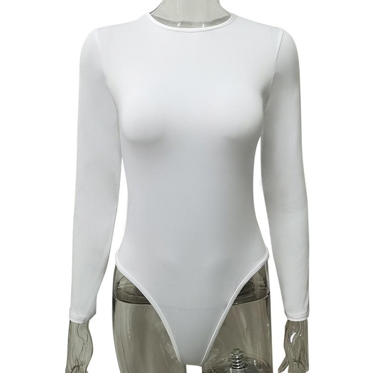 GMXIA Otoño e Invierno Manga Larga Cuello Redondo Casual Base para Mujer Body Sexy