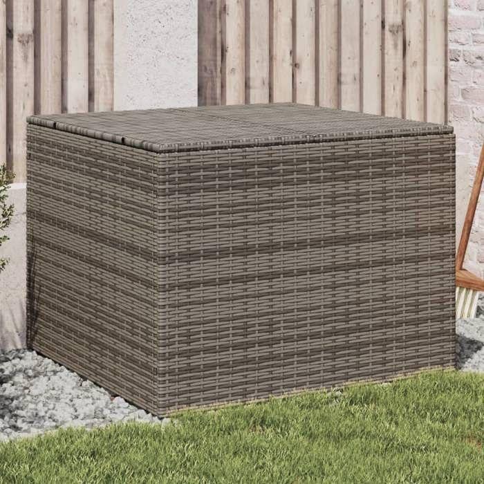 VidaXL Boîte de Rangement de Jardin, Coffre à Outils, Meuble de Rangement, Organisateur de Terrasse Arrière-cour Patio, Gris 365338