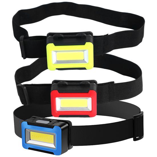 Head Lamp 45 Degree Adjustable Battery Operated Elastic Band Waterproof Multifunctional Illumination Plastic Strong Light COB Night