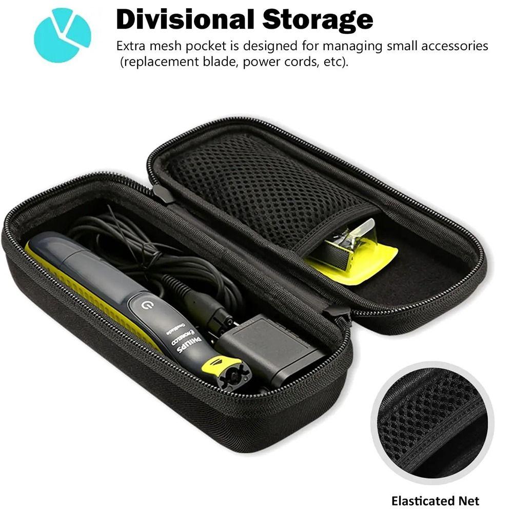 Zipper Bag Shaver Storage Bag Shockproof Universal Razor Protective Case Hard Shell Travel for Philips Norelco OneBlade