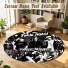 Round Rug Custom NameTokio Hotel Pattern Non Slip Carpet Home Floor Decor