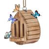 Rope Attachment Butterfly Feeder Hanging Design Bee Nesting Box New Wood Bee House  Balcony