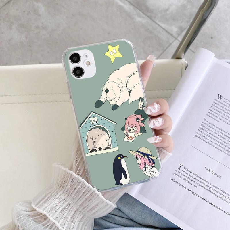 Lovely Cartoon Anime SPY×FAMILY Clear Phone Case For iPhone 14 12 13 Mini 11 Pro 8 7 6 6S Plus X XR XS Max SE 3 2022 2020 Cover