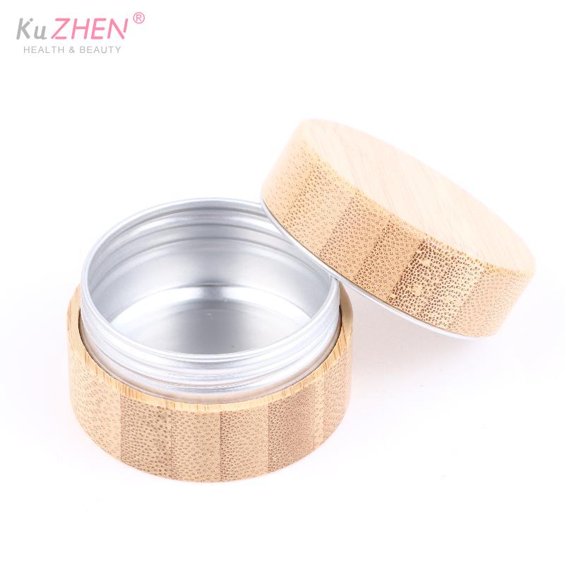 Mini Bamboo Cosmetic Container Cream Jar for Lip Balm Skincare Makeup Small Travel Size Eco Friendly Refillable Storage Solution