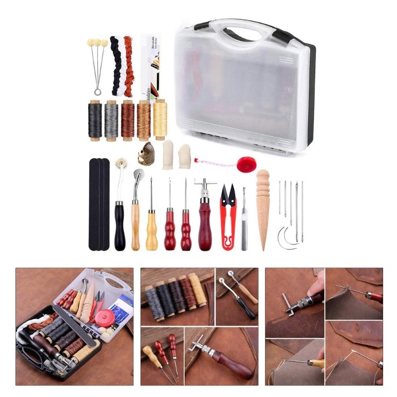 Leather Sewing Kits Upholstery Repair Kits with Stitching Needle, Sewing Seams Crochet Needle for Sewing DIY Crafting