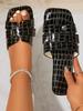 Fashion 2025 New Fashion Women's Summer Shoes Crocodile Pattern Solid Flat with Sandals Luxury Non-slip Rubber Slippers