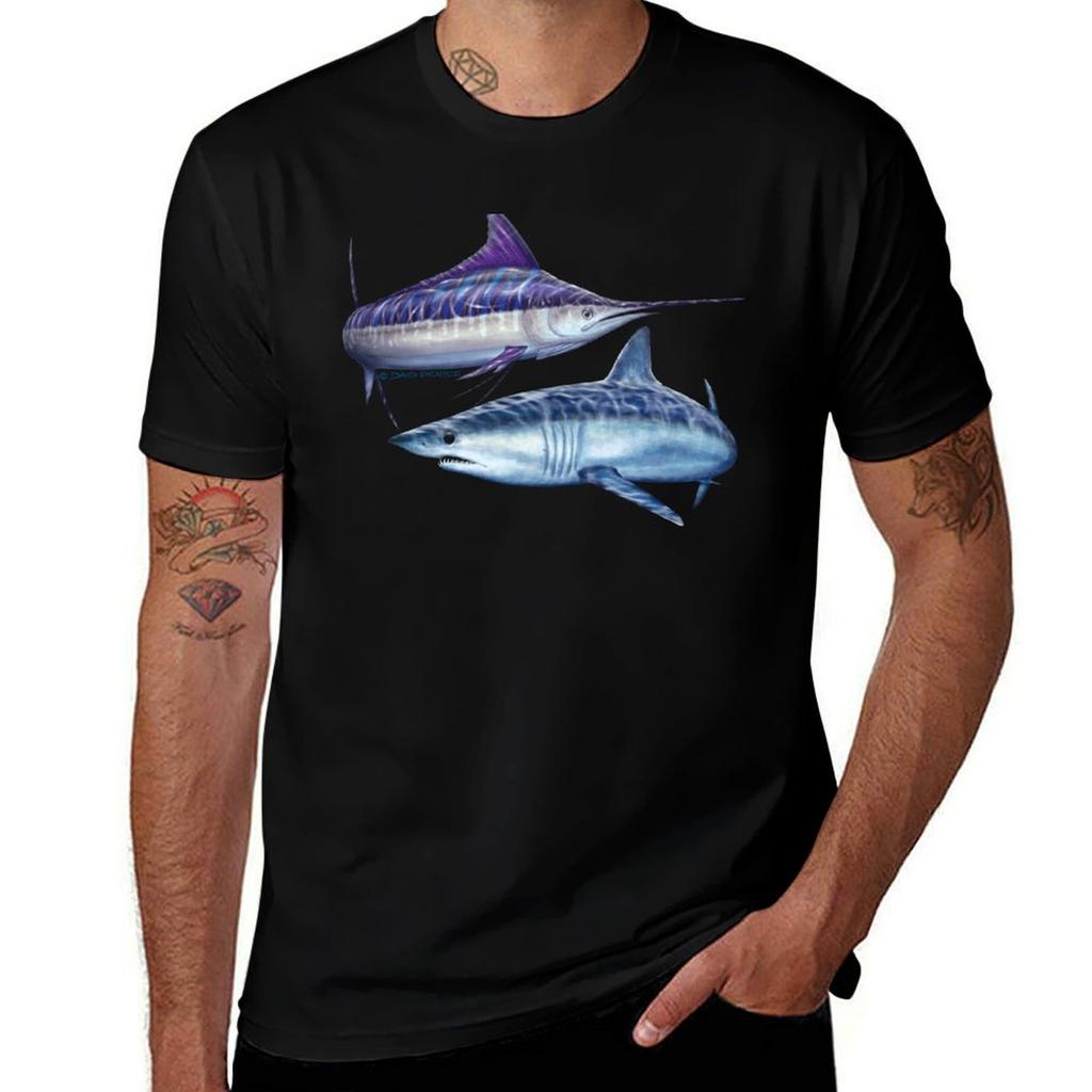 Striped Marlin Mako Shark Tshirt Classic Graphic Short Sleeve Top