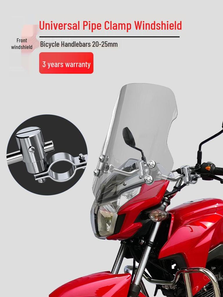 Compatible Windshield for Haojue DKS, Suzuki, Honda, CB400F, GL, and Other Motorcycles.