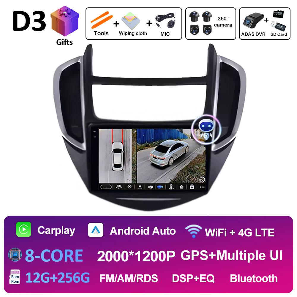 Wireless Carplay pentru Chevrolet Trax 2014 2015 2016 Radio Player Bluetooth DSP Stereo Android Auto 2.5D Ecran tactil Unitate principală 4G