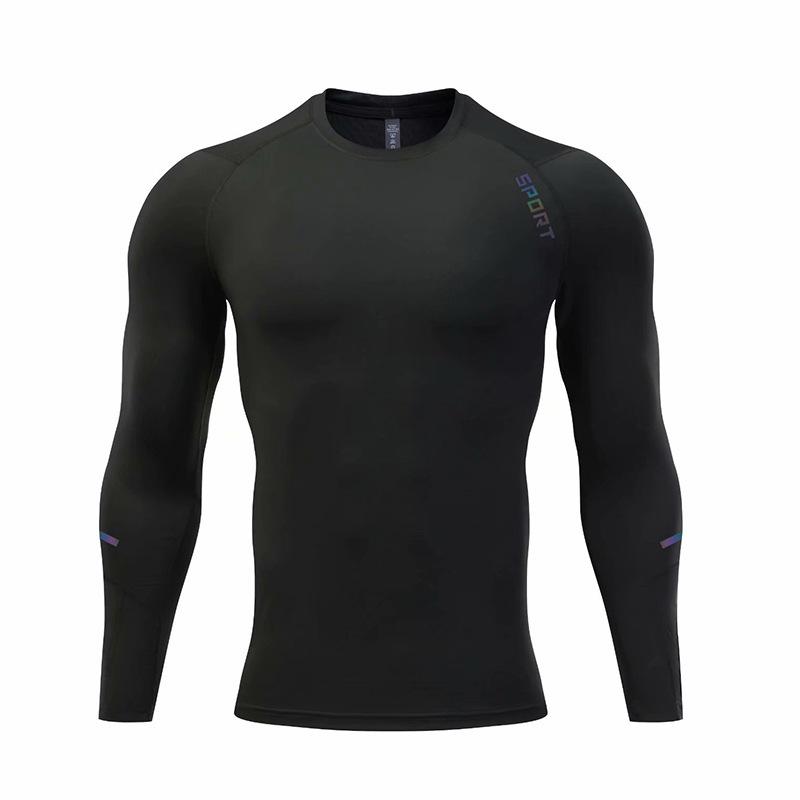 Men's Quick-Dry Compression Long-Sleeve Shirt for Sports Fitness and Training