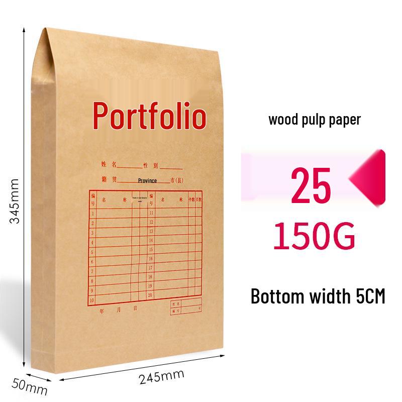 Thick Kraft Paper Manila Envelope File Folder A3/A4 Large Capacity Office Storage Bag