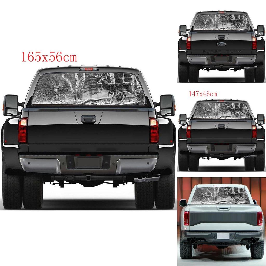 Heckscheibe LKW Wald Hirsch Autoaufkleber Grafik Perforiert