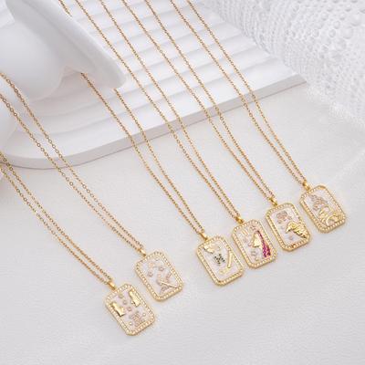 Neck Jewelry Retro Clavicle Chain Gold Plated Zodiac Pendant Necklace  Gifts