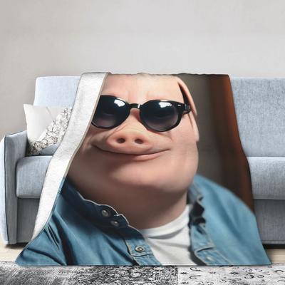John Pork Meme Soft Blanket Child Plush Throw Blanket Pattern Couch Chair Flannel Bedspread Sofa Bed Cover