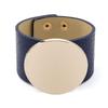 Neue Mode Charme Leder Armbänder Für Frauen Mann Punk Stil Runde Metall Platte Breite Manschette Rock Club Party Schmuck