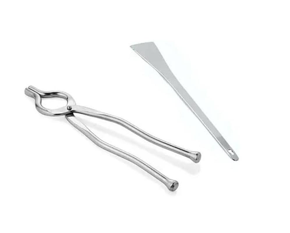 TreegoArt Multifunctional Stainless Steel Spatula Turner Flat Spatula Dosa And Pakad Tongs For Home And Kitchen - Pack Of 2 серебряный