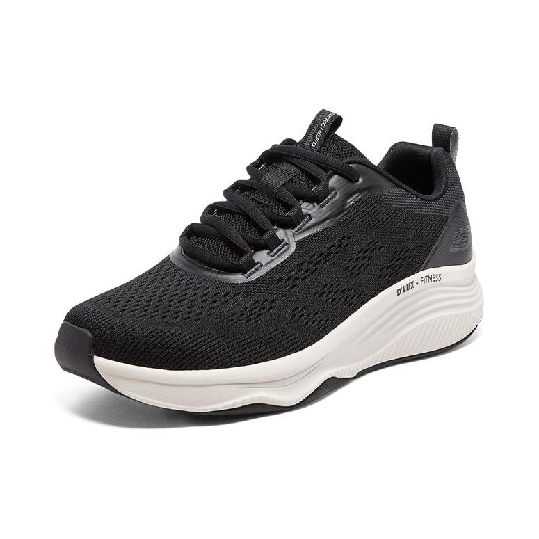 Skechers D'lux Fitness Men Black White Low Top Running Shoes Comfort Cushion Wear Resistant 232617-BKGY