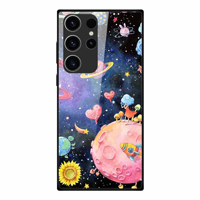 Phone Case For Samsung S23 Ultra Back Cover Case Tempered Glass Soft Funda For Samsung Galaxy S23 Plus Case S 23 + Ultra Coque