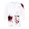 Men's Halloween Print Raglan Dralan Three-quarter Sleeve Casual Top