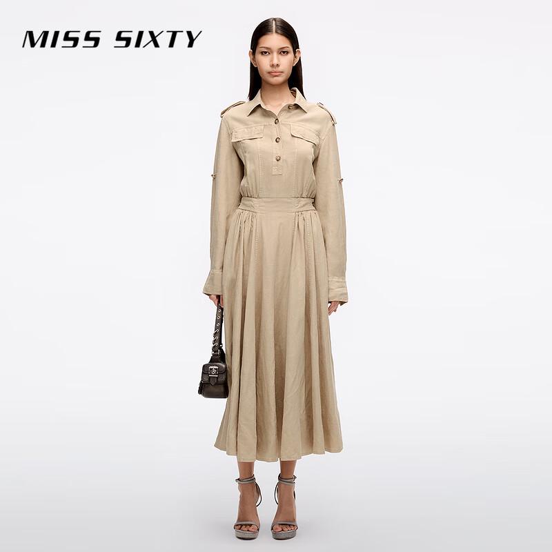 

MISS SIXTY Women s Tencel Hemp Denim A-Line Shirtdress S