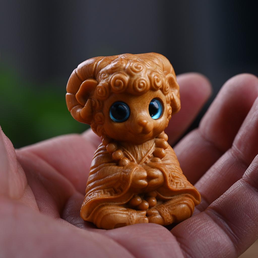 Cliff Cypress Carving New Seated Zen Style Cartoon Zodiac Snake Horse Monkey Dragon Statue Cute Creative Home Desktop Ornament