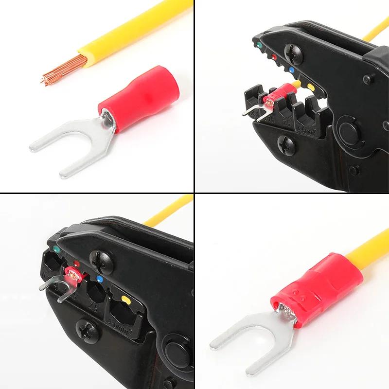500PCS Fork Crimp Terminal M4/M5/M6 Spade Plugs Pre-insulated Ferrules Lugs For Splice Electricals Cable Wire End Connectors