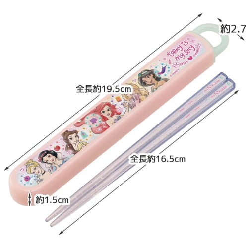 Skater Chopsticks 16.5cm Chopstick Box Set Disney Princess Children's Girls Antibacterial Made in Japan ABS2AMAG-A