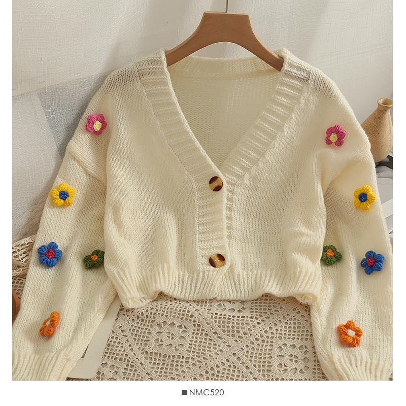 Short sweater women's spring and autumn new versatile fresh and sweet wind knitted cardigan women