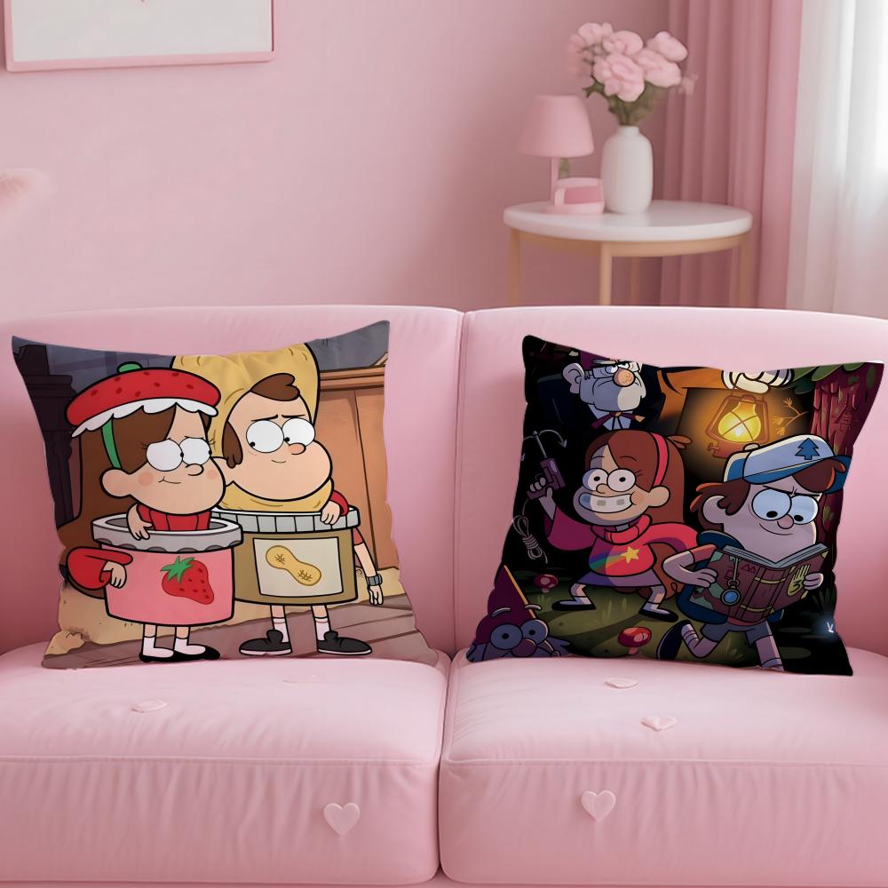 Classic Cartoon Gravity Falls Cushion Cover Soft EasyWash Pillow Case Versatile for Couch Bed Travel and Office