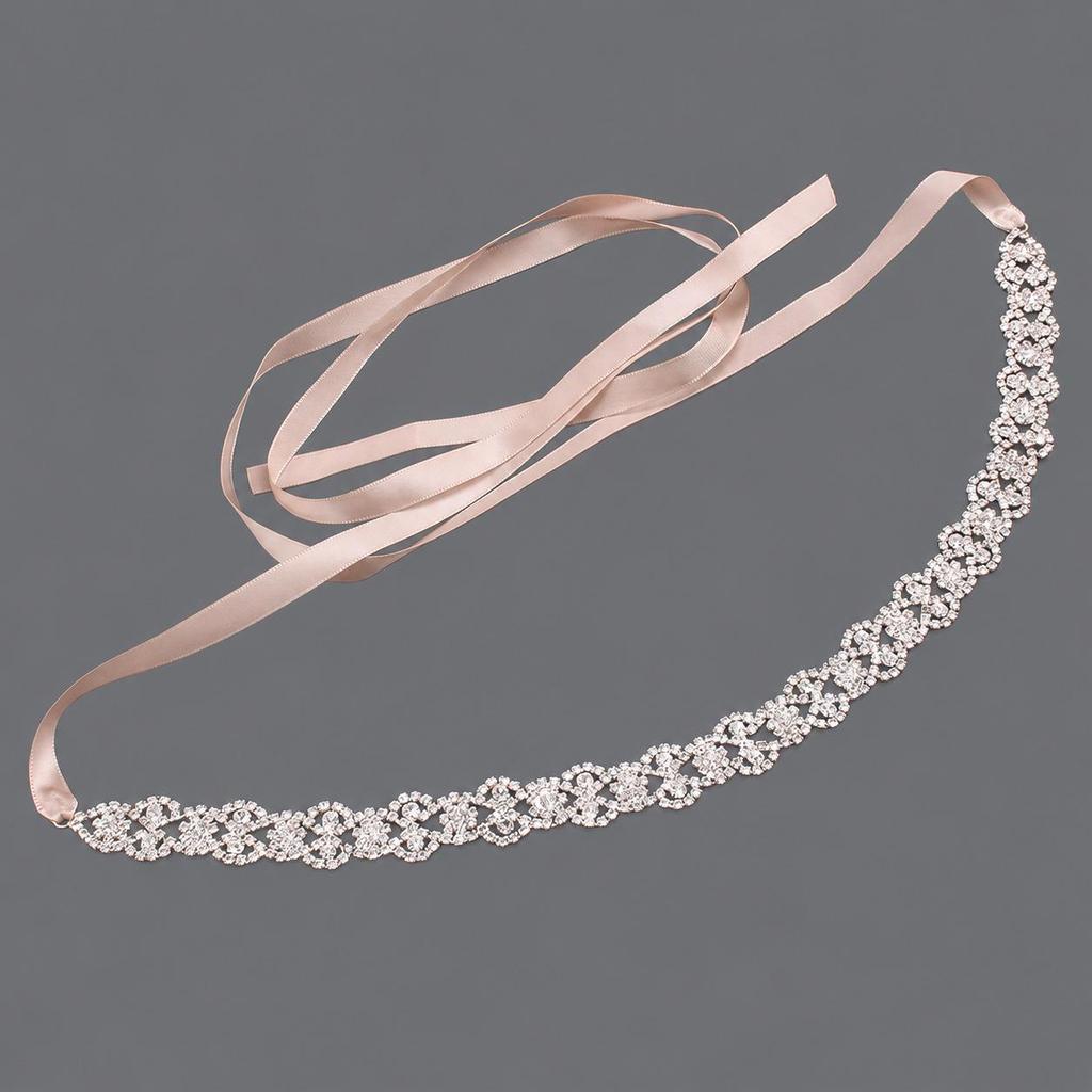 Elegant Silver Rhinestone Wedding Belt – Versatile High-End Dress Accessory for Fashion Shows and Performances