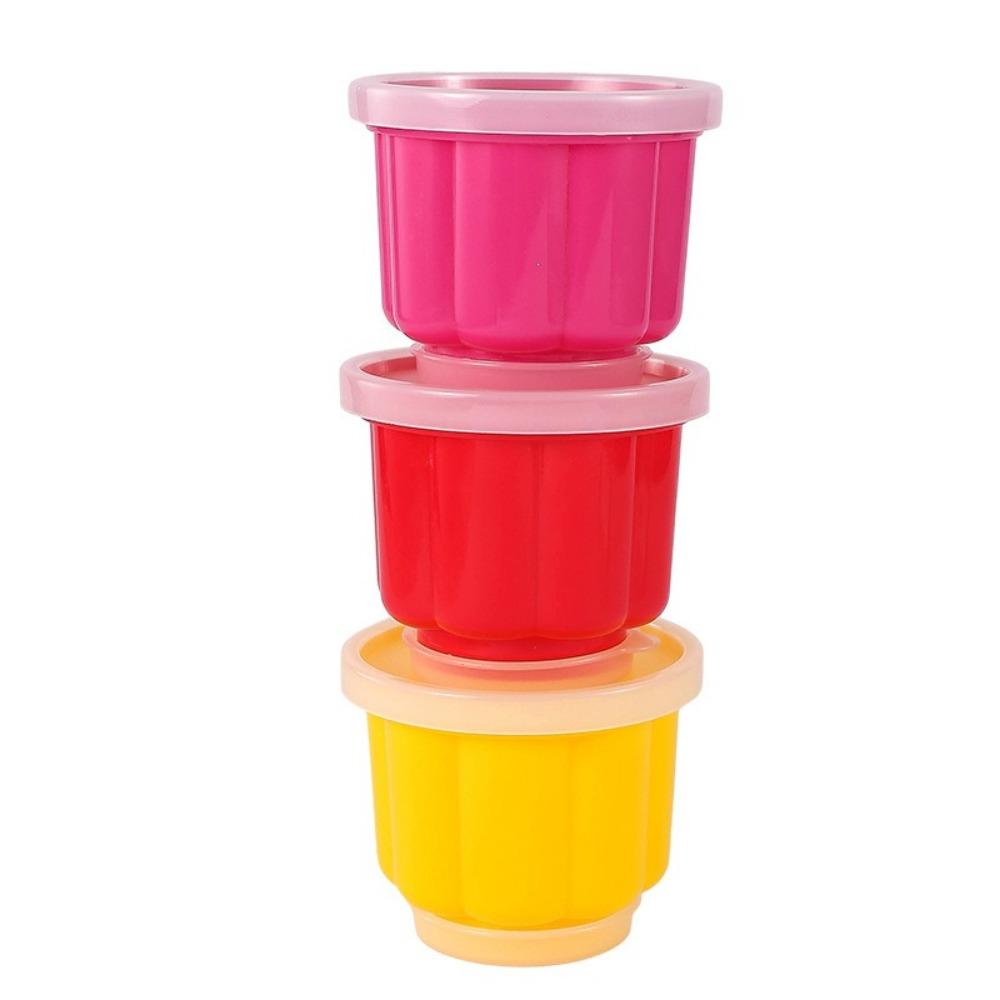 4pcs Reusable Gelatin Ice Cream Mold with Stackable Lids Baking Tools for Home Kitchen