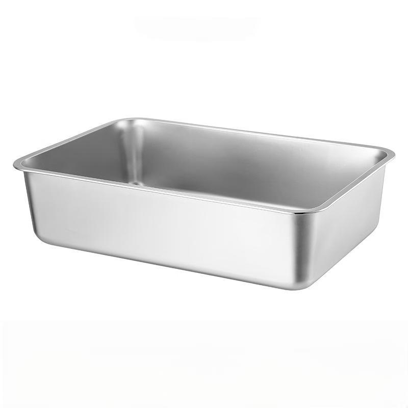 Jiyoushi Extra Thick Rectangular Stainless Steel Deep Serving Tray