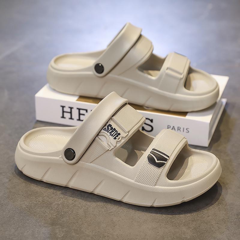 

Модные мужские шлепанцы Летняя спортивная и повседневная одежда Приморский отдых Легкий досуг Тренд Пляжные универсальные сандалии на перемычке для мужчин 40 бежевый