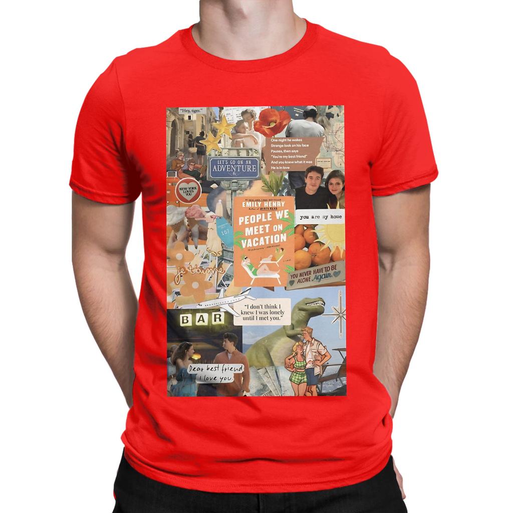 People We Meet on Vacation Collage Graphic Funny 100 Cotton TShirt People We Meet on Vacation Tees Tops For Unisex