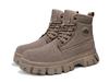 Men's Waterproof Leather & Fur Snow Boots - Non-Slip, Warm High-Top Workwear Martin Boots