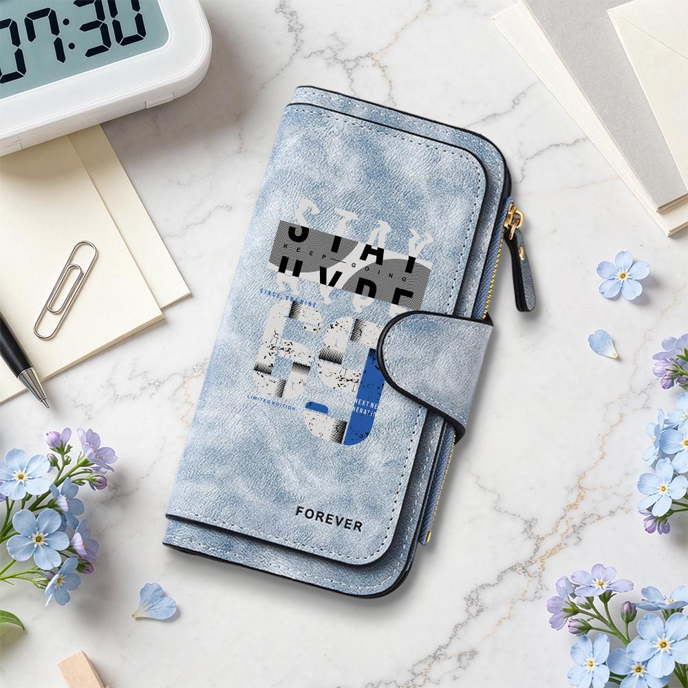 Stylish Printed Long Wallet Casual Multi Card Storage Portable Fashion Purse for Daily Use