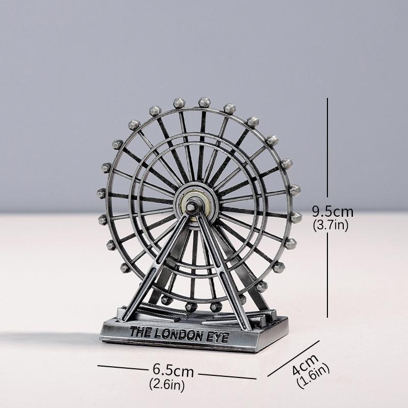 

London Eye орнамент художественная статуэтка ретро вращающееся колесо обозрения модель ручная работа серебряный