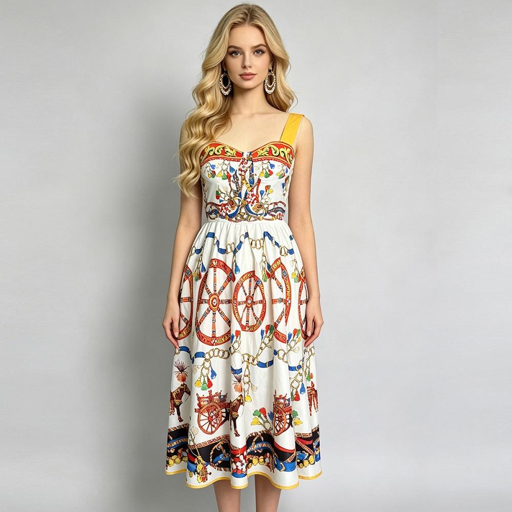 Senza maniche con spalline taglia forte Vintage floreale Nuovi Arrivi Vestiti Per Donne Casual Lunghi Estivi da Festa